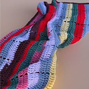 Hand Crocheted Baby Toddler Blanket Soft Unique Colors